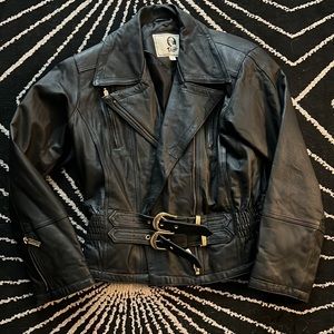 Telina Women's Black Vintage 90's Leather Jacket